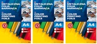 Metalická farbiaca fólia A4 balenie 25 kusov červená 362505 Argo x 3