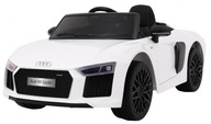 Audi R8 Spyder na batérie v bielej farbe + diaľkové ovládanie + EVA + voľný štart + rádio MP3