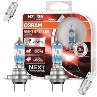 OSRAM H7 NIGHT BREAKER LASER O 150 % VIAC ĽAHKÝCH HALOGÉNOVÝCH ŽIAROViek + W5W