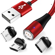 MAGNETICKÝ KÁBEL 2M 5A MICRO USB TYP-C PRE IPHONE