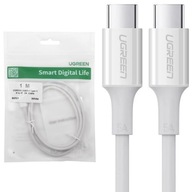 Ugreen | Kábel USB-C na USB-C 5A | 100 cm | Biela pre Apple iPhone 15