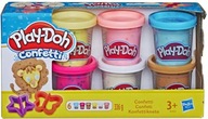 HASBRO PLAY-DOH CASTRY 6 BALENÍ KONFETTIEK + FORMÁČKY 6 KONFETTIEK