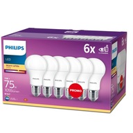 E27 LED žiarovka PHILIPS 75W 11W 1055lm 2700K 6ks