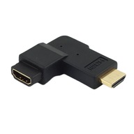 Adaptér HDMI zástrčka / HDMI zásuvka, pravý uhol