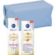 NIVEA LUMINOUS Set sérum na odfarbenie + Očný krém + Kozmetická taštička