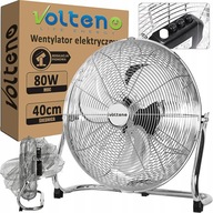 VEĽKÝ PODLAHOVÝ VENTILÁTOR 40 cm VÝKONNÝ KRUHOVÝ VENTILÁTOR CHROME 80W PREMIUM