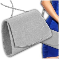 Small Formal Clutch Bag CHAIN ​​​​Strieborná elegantná večerná kabelka