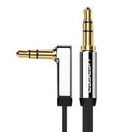 Uzelený plochý kábel AUX audio kábel 3,5 mm mini jack 3m strieborný