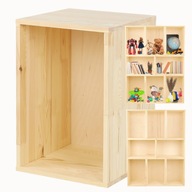 Drevený MODULAR drevený box na hračky polička na hračky, kvety, 45x30x30 ECO