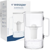 Sklenený džbán WESSPER D2 borosilikátový 3,3l + 1x filter Wessper aquaclassic