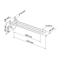 Odnímateľný dvojitý plastový hák 200 mm