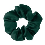 ALMANIA silk scrunchie - fľaškovo zelená