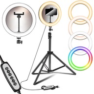 RING LED RGB RGB TRIOD PRE SELFIE MAKEUP FOTKY USB SADA