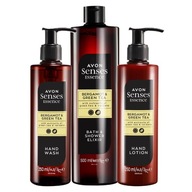 AVON Senses set Essence bergamot Zelený čaj ELIXÍR,0 MYDLO, KRÉM NA RUKY