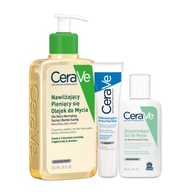 CeraVe Set hydratačný penový čistiaci olej 236 ml, očný krém