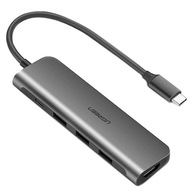 UGREEN 5v1 adaptér USB-C na HDMI 4K, 3x USB 3.0