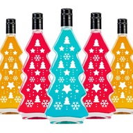 5x Christmas Tree bottles 0,5 L ako vianočný darček na likérové ​​likéry s hviezdičkami