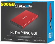 PRENOSNÝ DISK natec-GO 500GB 2.5 USB 3.0 ČERVENÝ