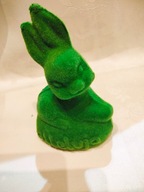 Veľkonočný zajačik, veľký zelený semiš 13 cm