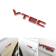 Červená kovová nálepka na auto s logom VTEC Auto Fe