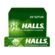 Halls Mild Pearmint cukríky 33,5 g Displej x20