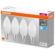 4x LED žiarovka SVIEČKA E14 4,9W = 40W 4000K OSRAM