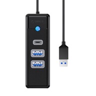 Hub USB adaptér pre 2x USB 3.0 + USB-C Orico, 5 Gbps, 0,15 m (čierny)