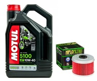 Olej MOTUL 5100 10W40 4L. + Filter HF113, Honda TRX500 FM Fourtrax, 05-19