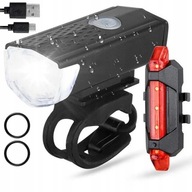 SET LED BICYKLOVÝCH SVETLÁ PREDNÝCH A ZADNÝCH NA BICYKEL + USB BICYKLE SVETLÁ