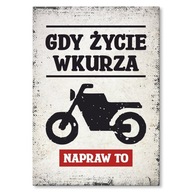 Plechový darček, kovový plagát, odolný nápis Motor, motorka pre fanúšika motoriek