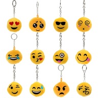 Emoji plyšová kľúčenka, rôzne vzory 12 ks.