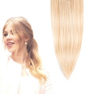 BEZPLATNÉ Clip In prírodné vlasy 40 cm 3 pásky #22/60 ružové blond predlžovanie