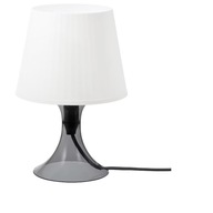 IKEA LAMPAN Stolová lampa, tmavošedá/biela