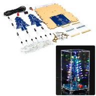 3D RGB LED farebný vianočný stromček so spájkovacím puzdrom DIY KIT