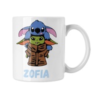 Hrnček Baby Yoda a Stitch s menom Star Wars zadarmo prispôsobená potlač