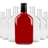 50x Sklenené fľaše, plochá banka na víno 0,35