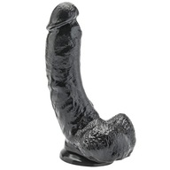 Čierne pevné dildo 20 cm penis s prísavkou