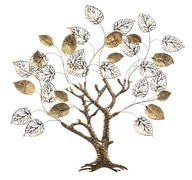 Zlatá veľká nástenná dekorácia listy stromu 89 cm