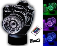 NOČNÁ LAMPA CANON 3D LED RGB KAMERA ZA DARČEK