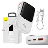 Powerbanka Baseus Qpow Pro s káblom Lightning, USB-C, USB, 10000mAh, 20W (bi