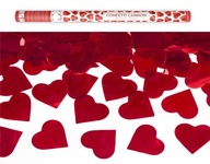 Konfetová vystreľovacia trubica RED HEARTS 80cm