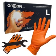 Záhradné rukavice NITRILE GRIPZZLY ORANGE GRIP oranžové L 50 ks.