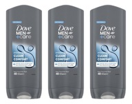 Dove Men+Care Clean Sprchový gél 3v1 3ks.