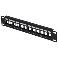 Patchpanel 12 prázdnych portov 10" 1U