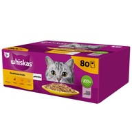 WHISKAS HYDINOVÉ SÁČKY S PRÍCHUŤAMI KRMIVO PRE Mačky V ŽELÉ 80x85g