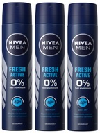 Nivea MEN dezodorant sprej FRESH ACTIVE 48H - (3x200 ml)