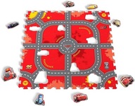 CARS penové puzzle / rohožka 90x90cm