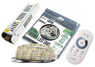 SET LED pásik 2835 IP20 5M STUDENÁ Biela + DOTYK