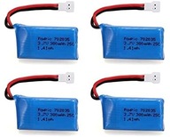 4 kusy 3,7V 380mAh batérie HUBSAN H107L