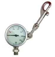 Manometer 360bar, 52mm s karabínkou - hlavica